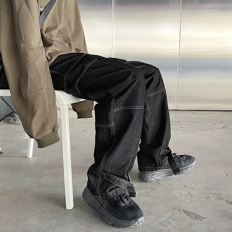Denim pants Loose Straight Baggy Jeans Y2K - Eklat Collection