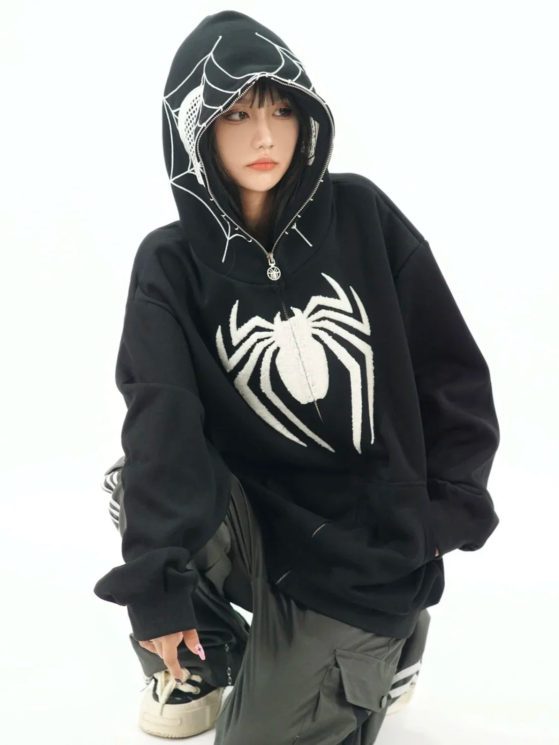 American Vintage Spider hoodies Street Loose Y2K - Eklat Collection