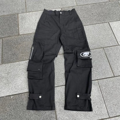 Jeans Retro Skull Graphic Baggy Jeans Black Pants Y2K - Eklat Collection