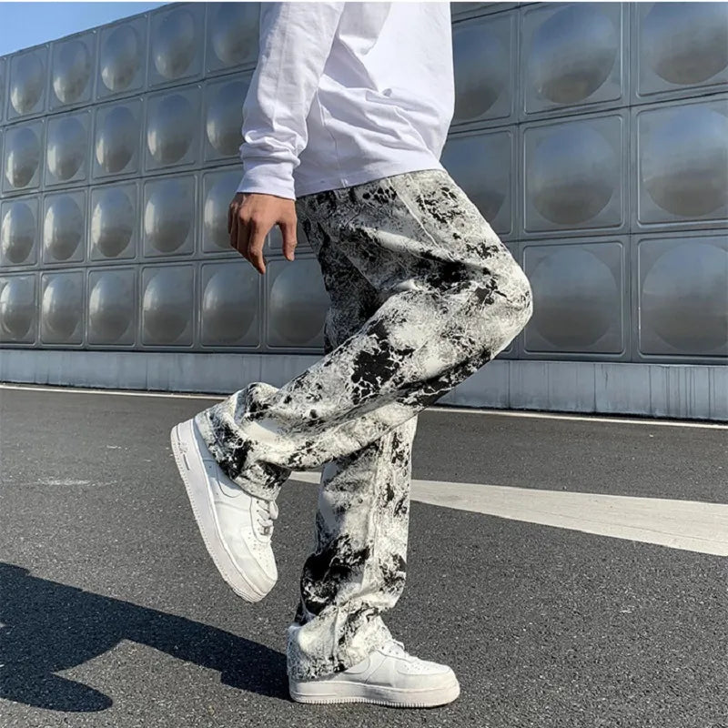 Mens Fashion Printed Jeans Y2K - Eklat Collection
