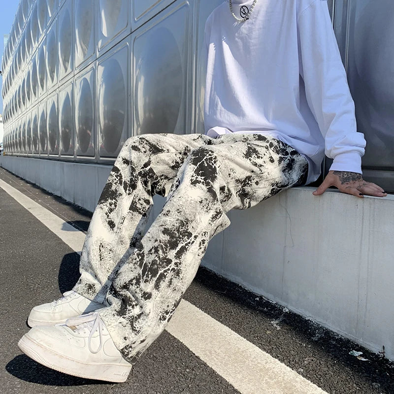 Mens Fashion Printed Jeans Y2K - Eklat Collection