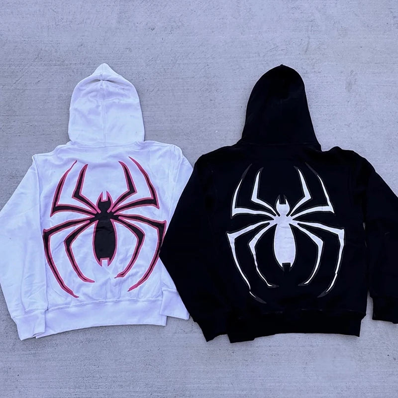 Spider Hoodies Women Men Zipper Jacket Y2K - Eklat Collection
