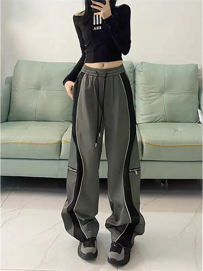 Design Pant  Drawstring Pockets  Chic Punk Pants Baggy Y2K - Eklat Collection